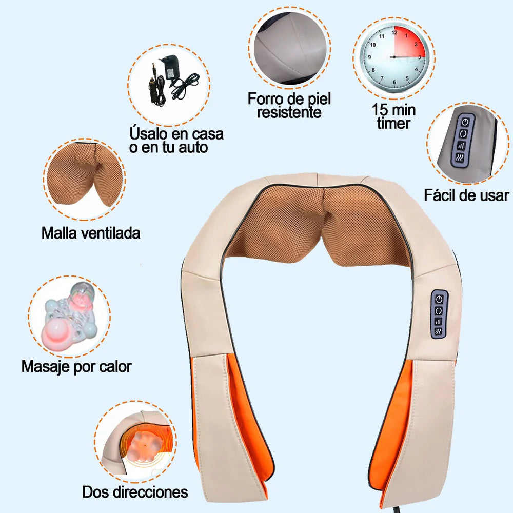 Masajeador de Cuello Shiatsu 8 Nodos