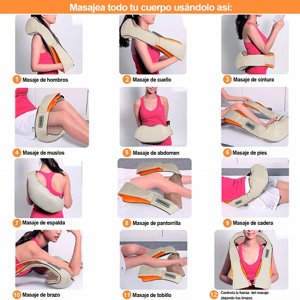 Masajeador de Cuello Shiatsu 8 Nodos