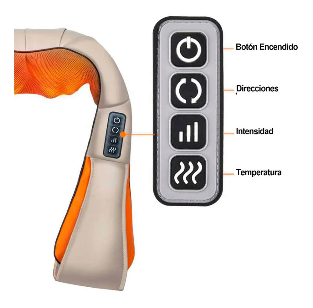 Masajeador de Cuello Shiatsu 8 Nodos