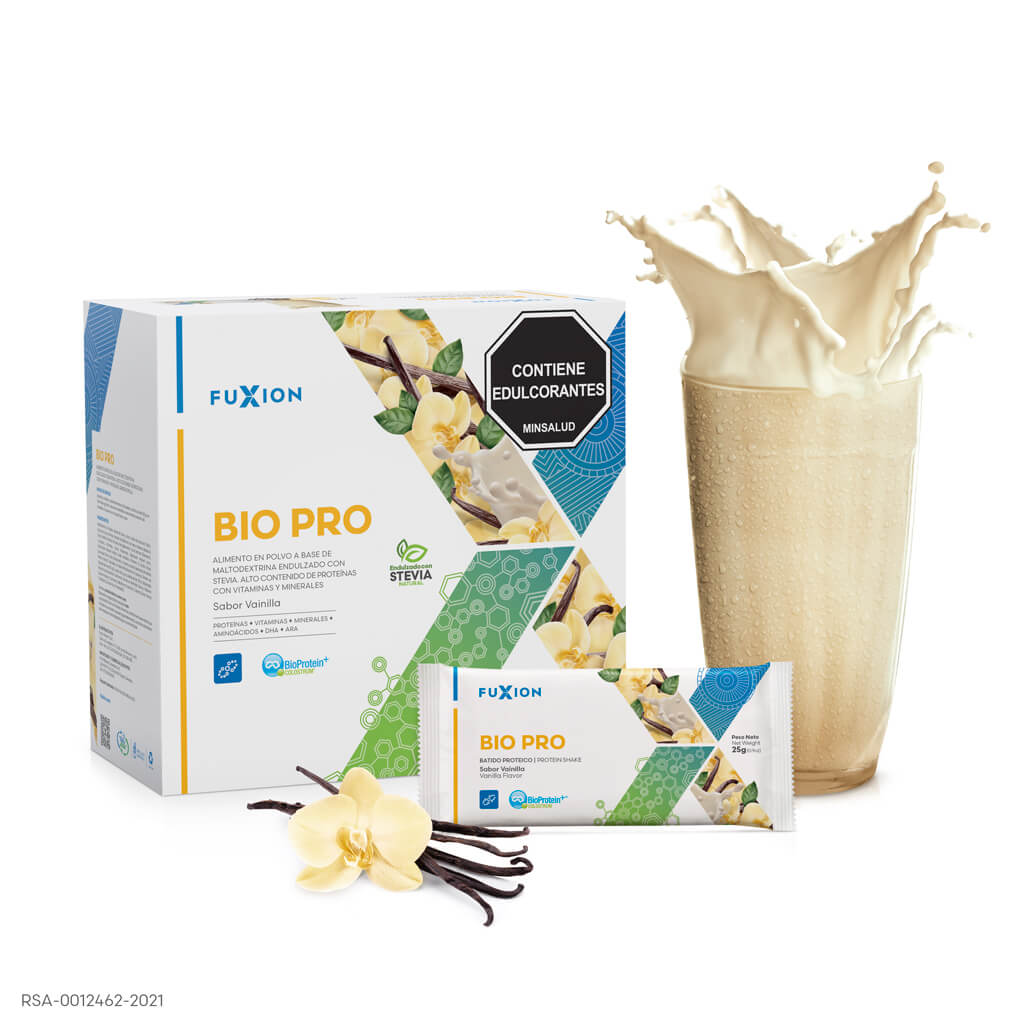 Caja de proteina y minerales de FUXION sabor a vainilla