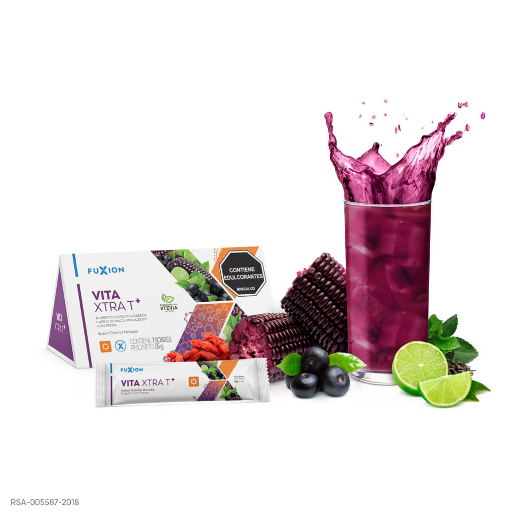 Caja triangular de Vita Xtra T+ por 7 dias chicha morada