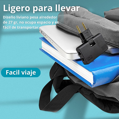EXTENSOR DE TOMA CORRIENTE 3 SALIDAS GIRATORIO 180 GRADOS