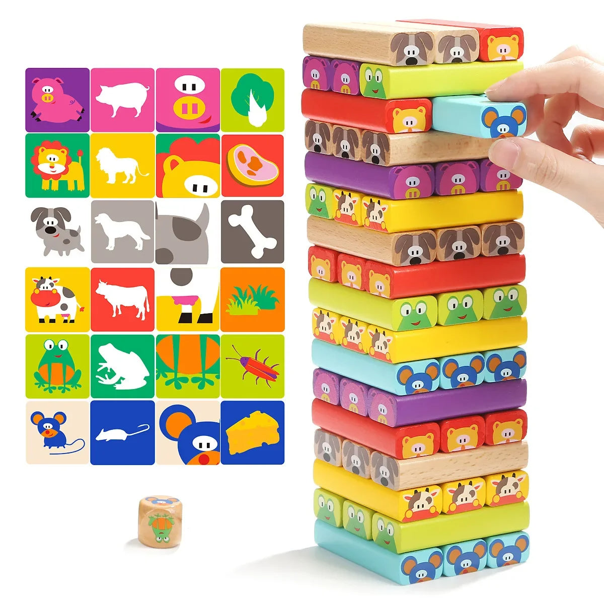 JENGA BLOQUES ANIMALES DE MADERA