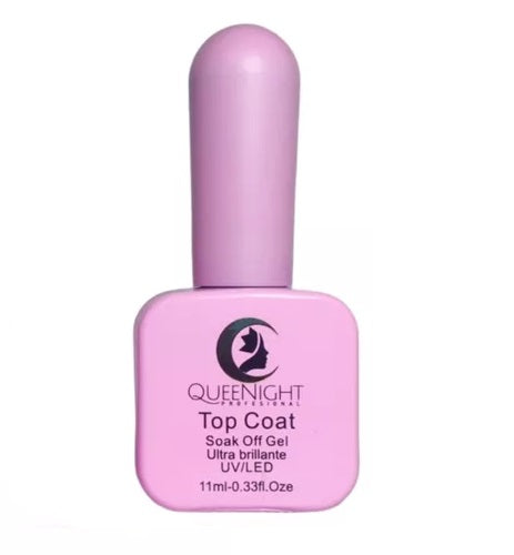 Preparador de uña top coat envase rosado marca queenight